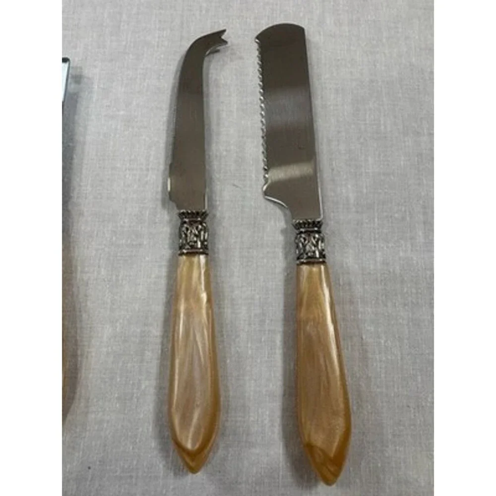 Vintage Stainless Steel Charcuterie / Cheese Board Utensils